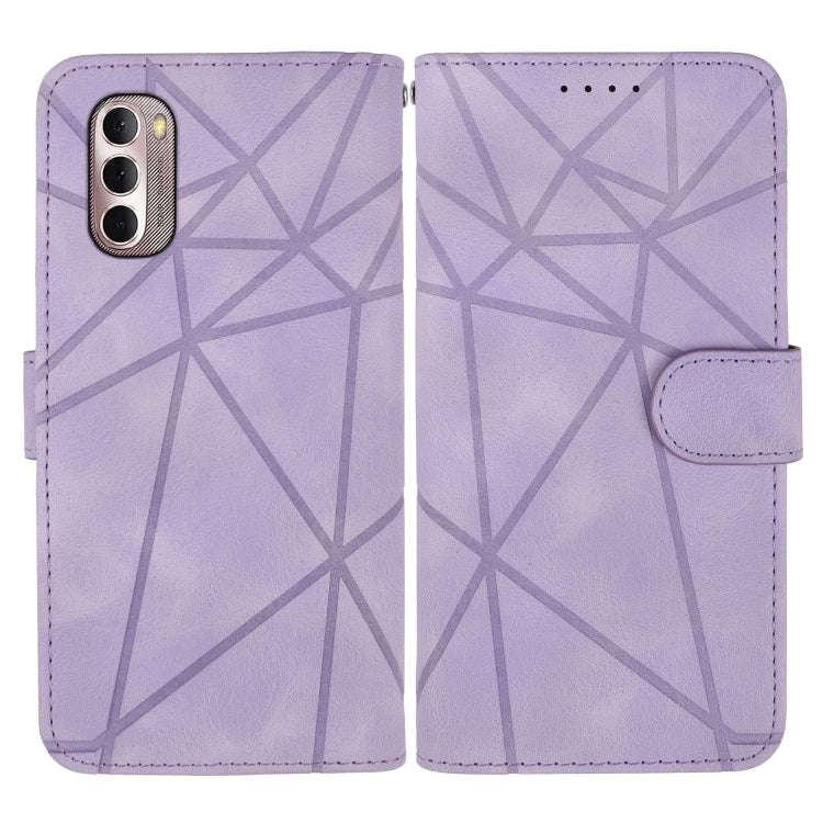 For Motorola Moto G Stylus 5G 2022 Skin Feel Geometric Lines Leather Phone Case