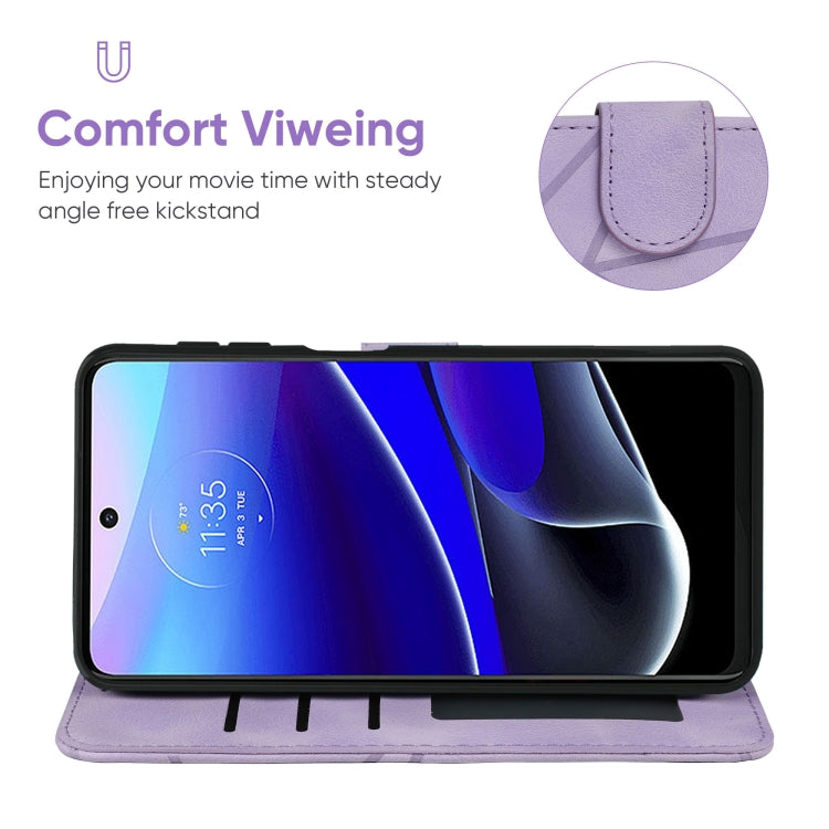 For Motorola Moto G Stylus 5G 2022 Skin Feel Geometric Lines Leather Phone Case