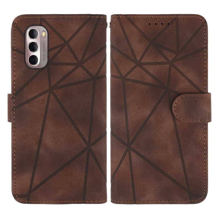 For Motorola Moto G Stylus 5G 2022 Skin Feel Geometric Lines Leather Phone Case