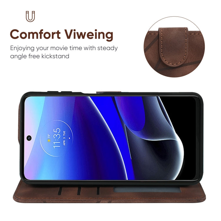 For Motorola Moto G Stylus 5G 2022 Skin Feel Geometric Lines Leather Phone Case