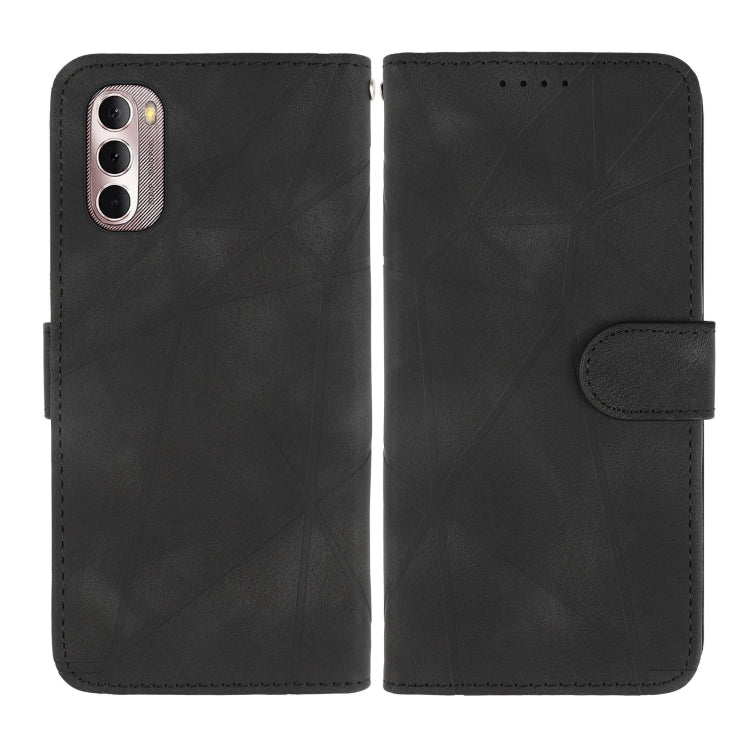 For Motorola Moto G Stylus 4G 2022 Skin Feel Geometric Lines Leather Phone Case