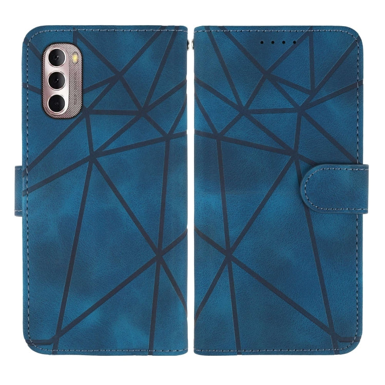 For Motorola Moto G Stylus 4G 2022 Skin Feel Geometric Lines Leather Phone Case