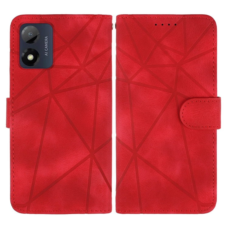 For Motorola Moto E13 Skin Feel Geometric Lines Leather Phone Case
