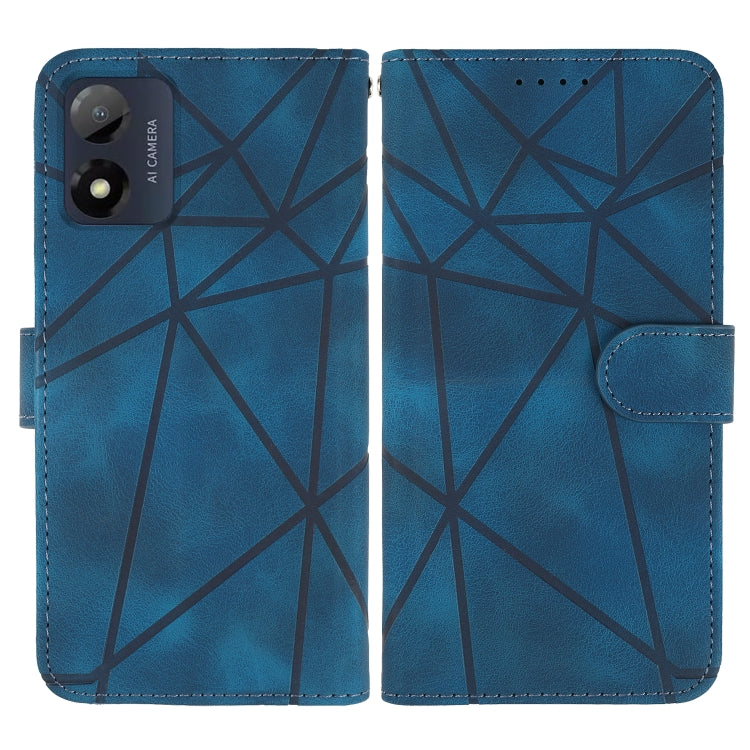For Motorola Moto E13 Skin Feel Geometric Lines Leather Phone Case