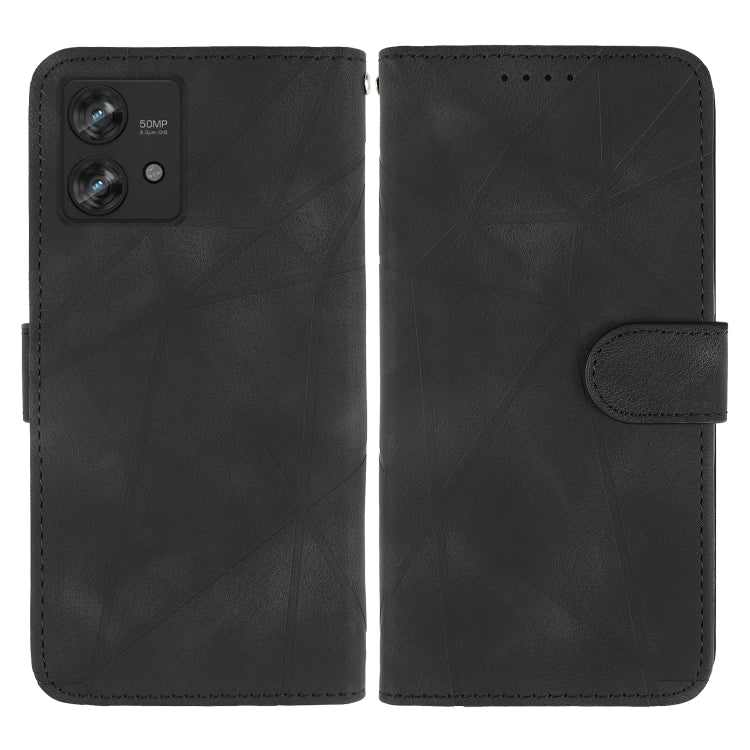 For Motorola Edge 40 Neo Skin Feel Geometric Lines Leather Phone Case