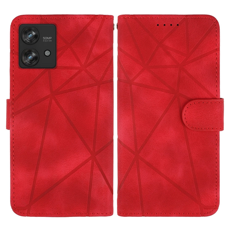 For Motorola Edge 40 Neo Skin Feel Geometric Lines Leather Phone Case