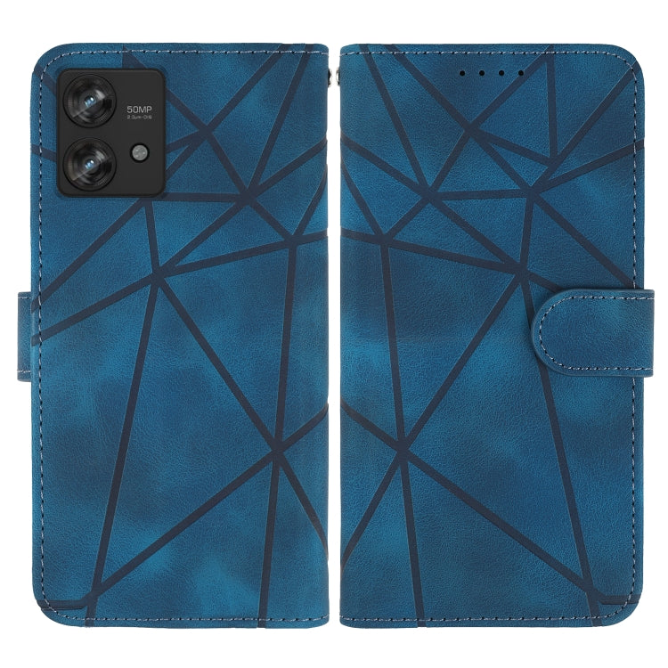 For Motorola Edge 40 Neo Skin Feel Geometric Lines Leather Phone Case