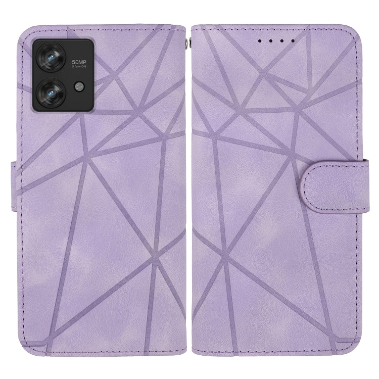 For Motorola Edge 40 Neo Skin Feel Geometric Lines Leather Phone Case
