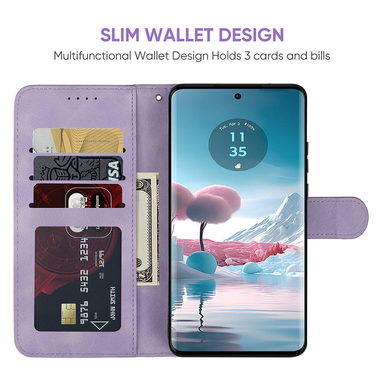 For Motorola Edge 40 Neo Skin Feel Geometric Lines Leather Phone Case