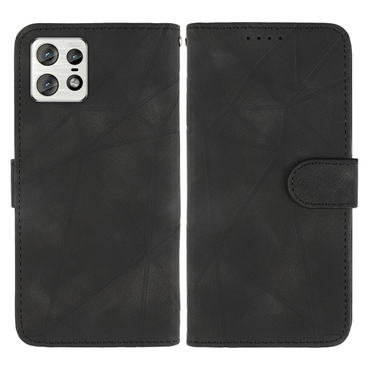 For Motorola Edge 50 Pro Skin Feel Geometric Lines Leather Phone Case