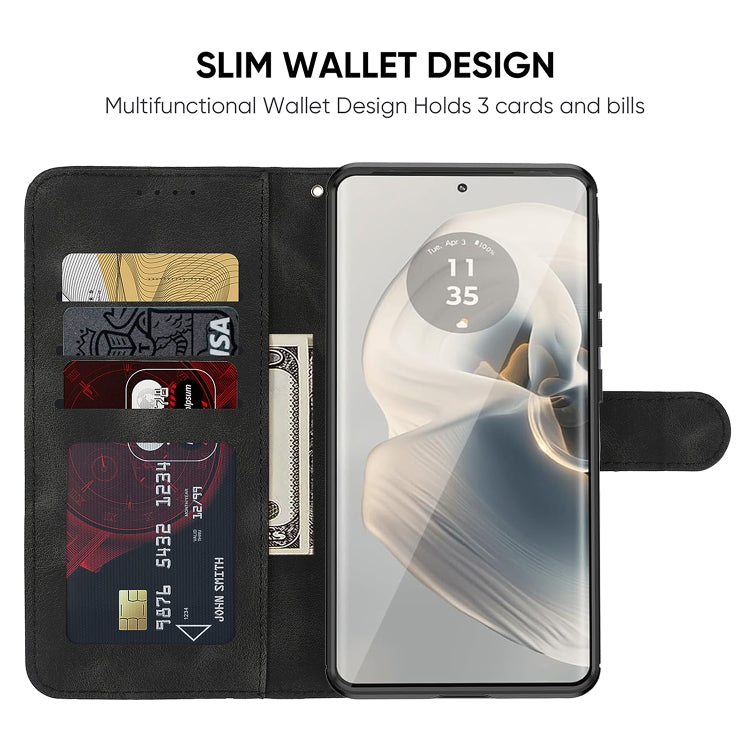 For Motorola Edge 50 Pro Skin Feel Geometric Lines Leather Phone Case