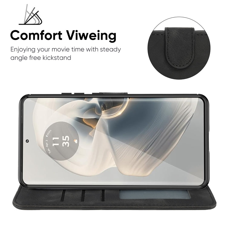 For Motorola Edge 50 Pro Skin Feel Geometric Lines Leather Phone Case