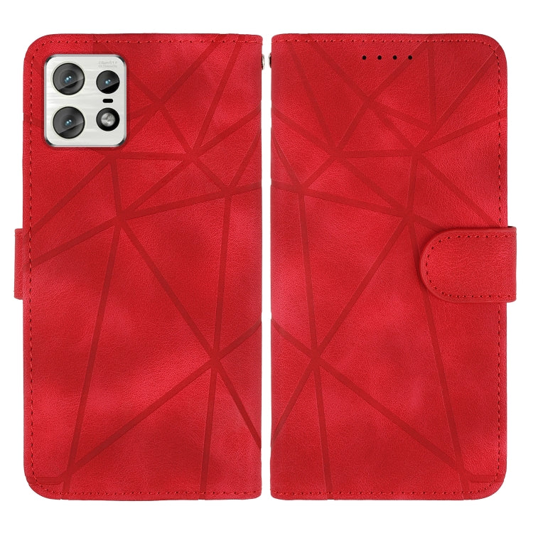 For Motorola Edge 50 Pro Skin Feel Geometric Lines Leather Phone Case