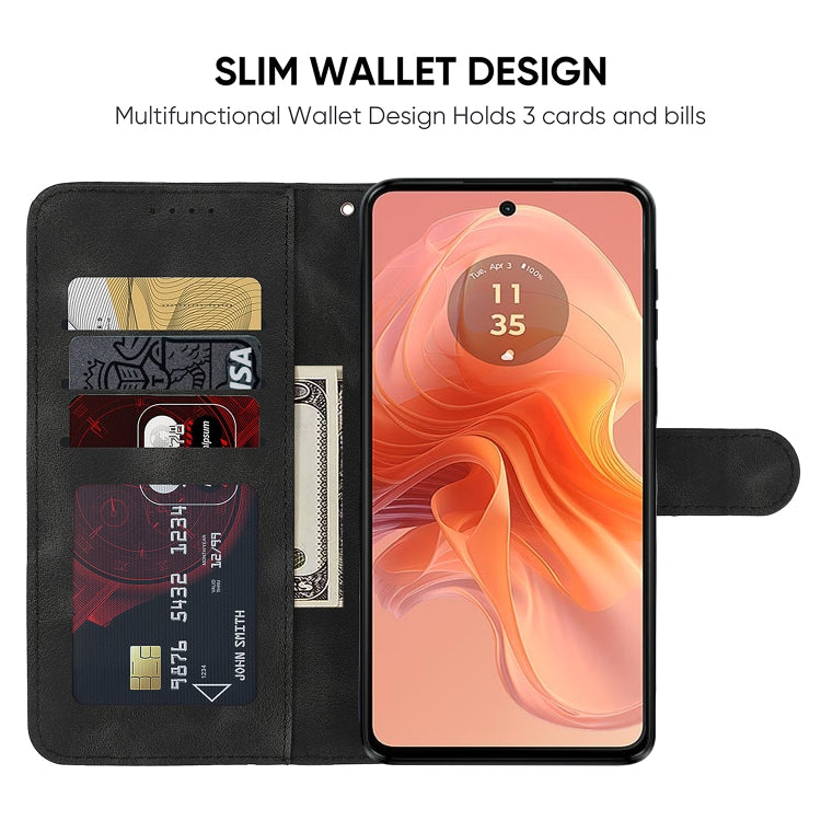 For Motorola Moto G04 Skin Feel Geometric Lines Leather Phone Case