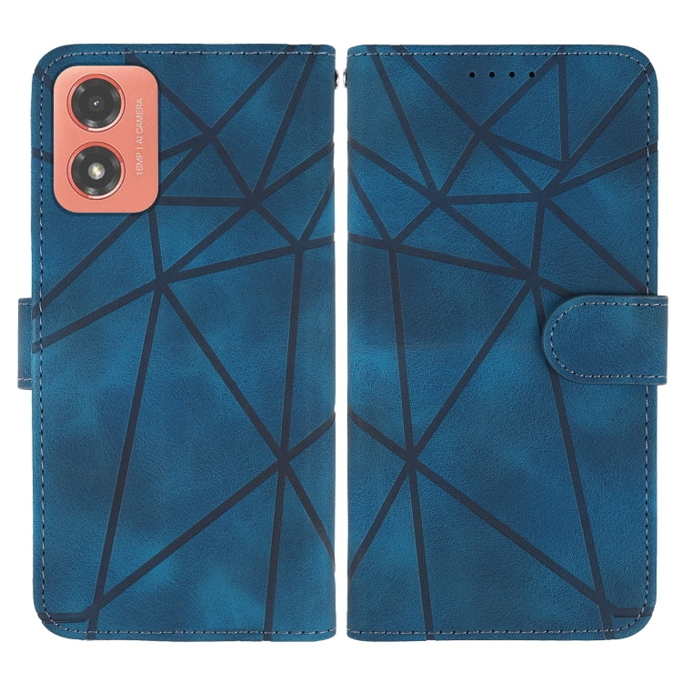 For Motorola Moto G04 Skin Feel Geometric Lines Leather Phone Case