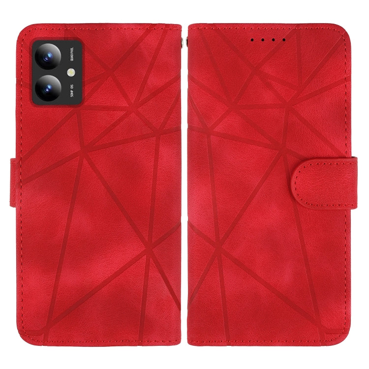For Motorola Moto G14 Skin Feel Geometric Lines Leather Phone Case