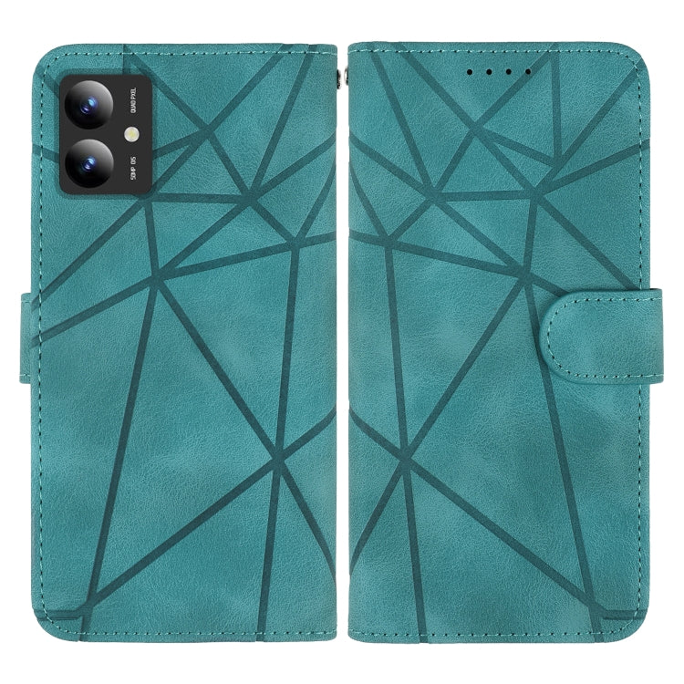 For Motorola Moto G14 Skin Feel Geometric Lines Leather Phone Case