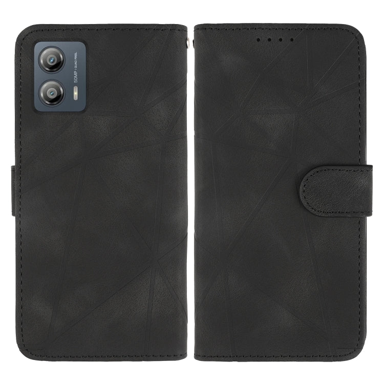 For Motorola Moto G53 Skin Feel Geometric Lines Leather Phone Case