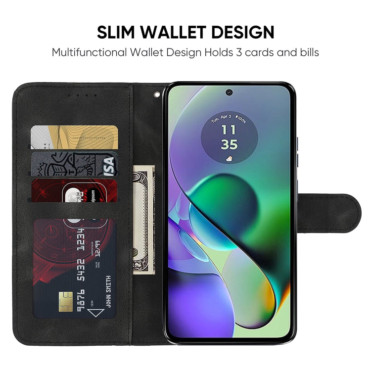 For Motorola Moto G53 Skin Feel Geometric Lines Leather Phone Case