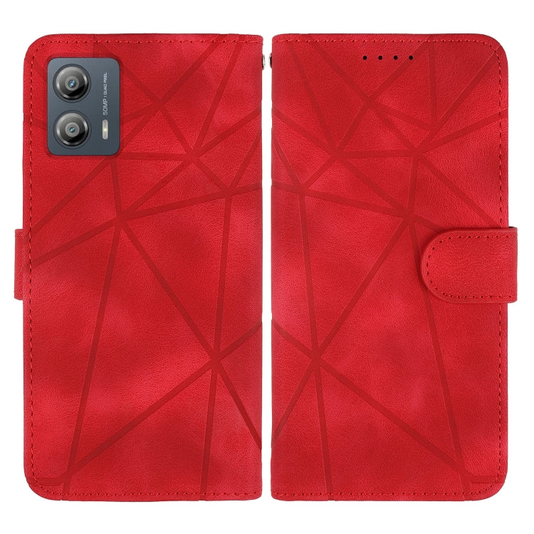 For Motorola Moto G53 Skin Feel Geometric Lines Leather Phone Case