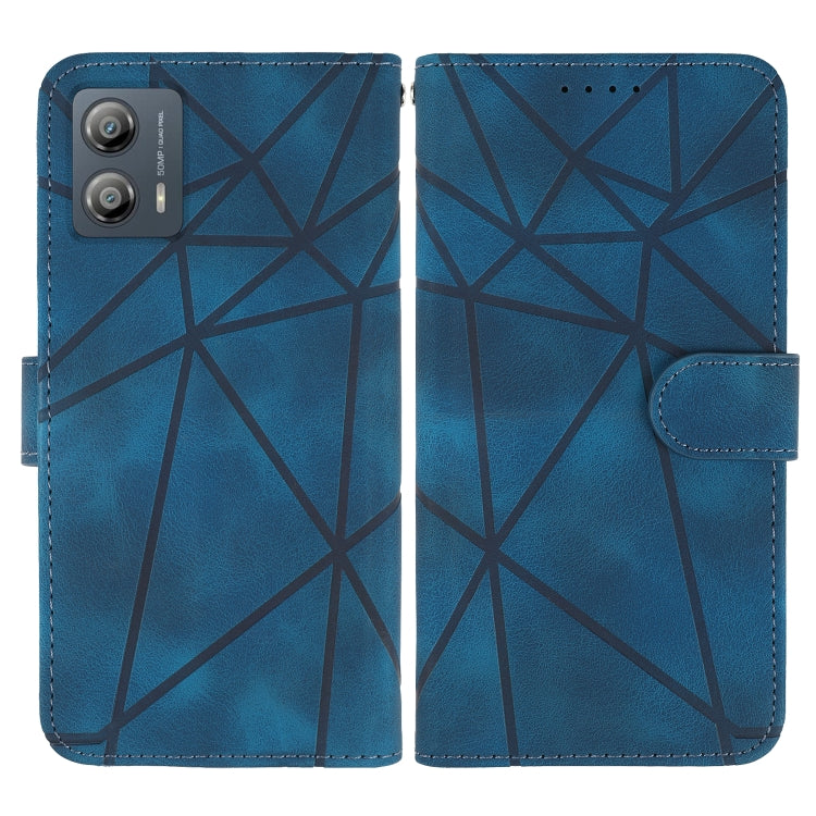 For Motorola Moto G53 Skin Feel Geometric Lines Leather Phone Case