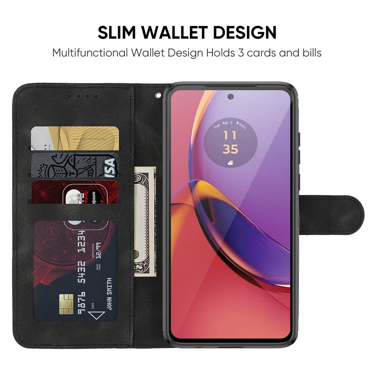 For Motorola Moto G73 Skin Feel Geometric Lines Leather Phone Case
