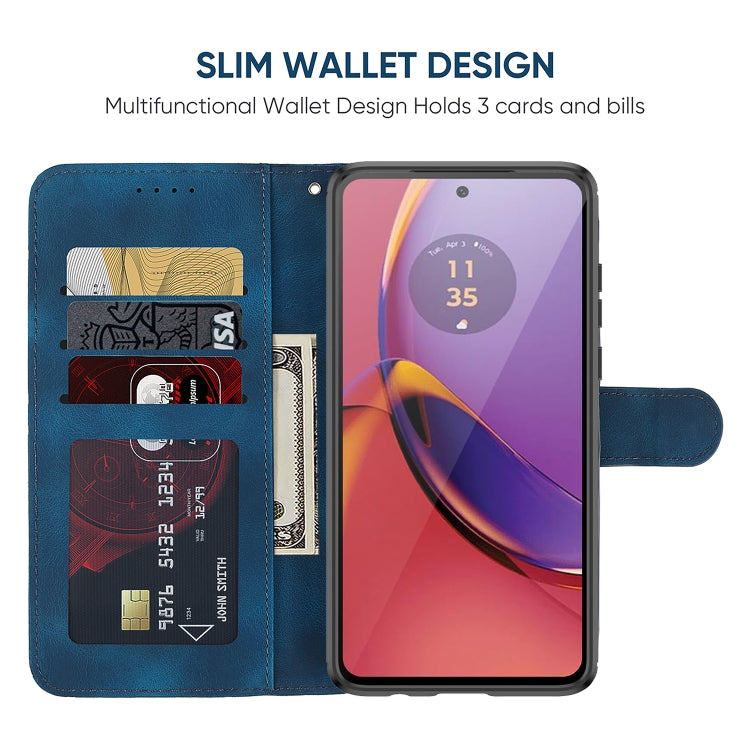 For Motorola Moto G73 Skin Feel Geometric Lines Leather Phone Case