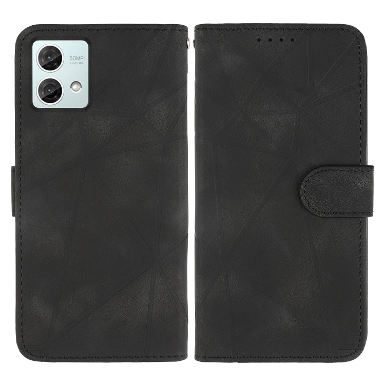For Motorola Moto G84 Skin Feel Geometric Lines Leather Phone Case