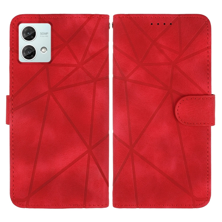 For Motorola Moto G84 Skin Feel Geometric Lines Leather Phone Case