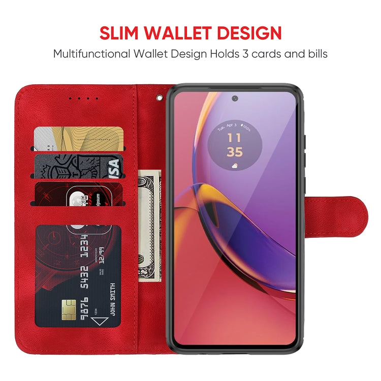 For Motorola Moto G84 Skin Feel Geometric Lines Leather Phone Case