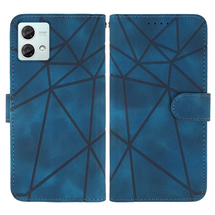 For Motorola Moto G84 Skin Feel Geometric Lines Leather Phone Case