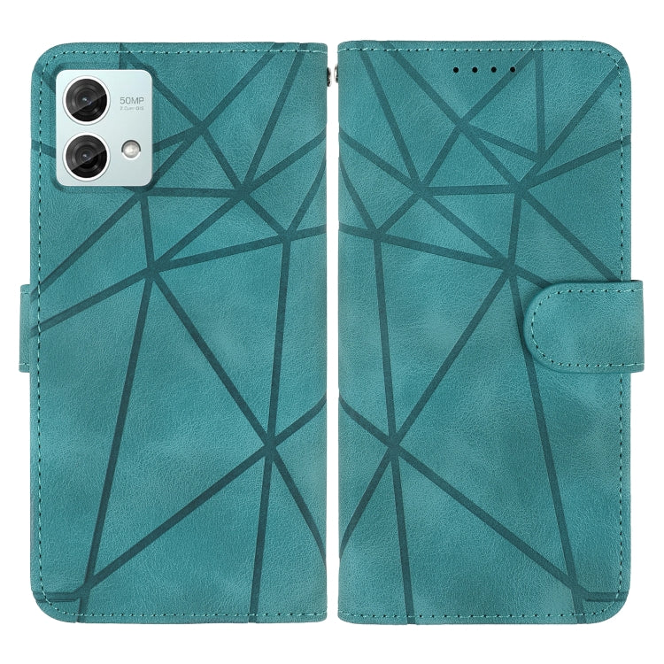 For Motorola Moto G84 Skin Feel Geometric Lines Leather Phone Case