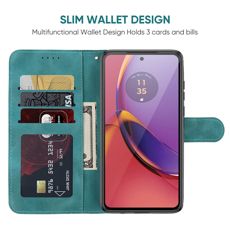 For Motorola Moto G84 Skin Feel Geometric Lines Leather Phone Case