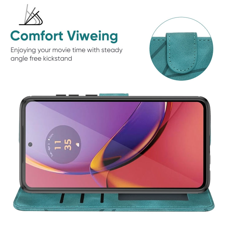For Motorola Moto G84 Skin Feel Geometric Lines Leather Phone Case