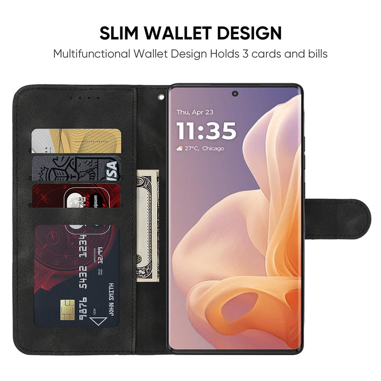For Motorola Moto G85 Skin Feel Geometric Lines Leather Phone Case