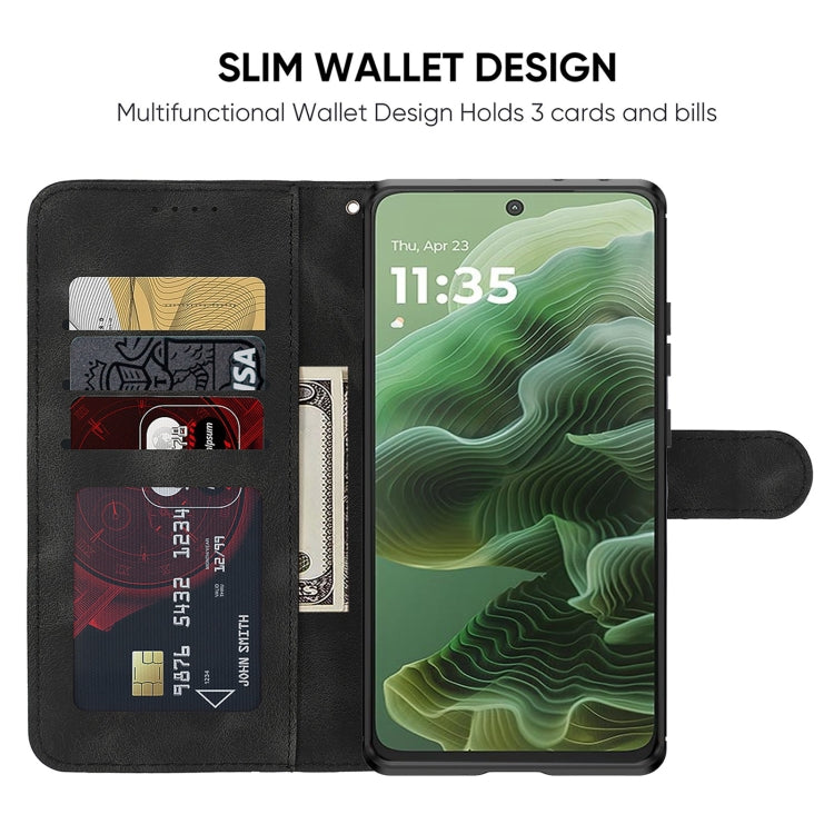 For Motorola Moto G35 Skin Feel Geometric Lines Leather Phone Case