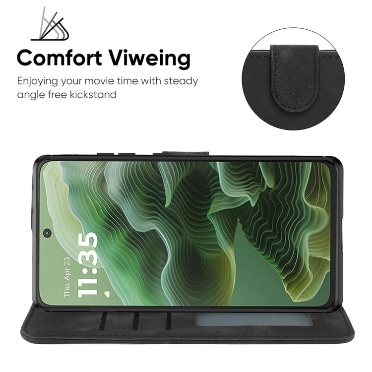 For Motorola Moto G35 Skin Feel Geometric Lines Leather Phone Case