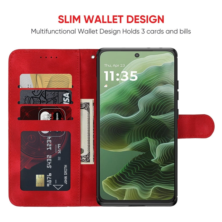 For Motorola Moto G35 Skin Feel Geometric Lines Leather Phone Case