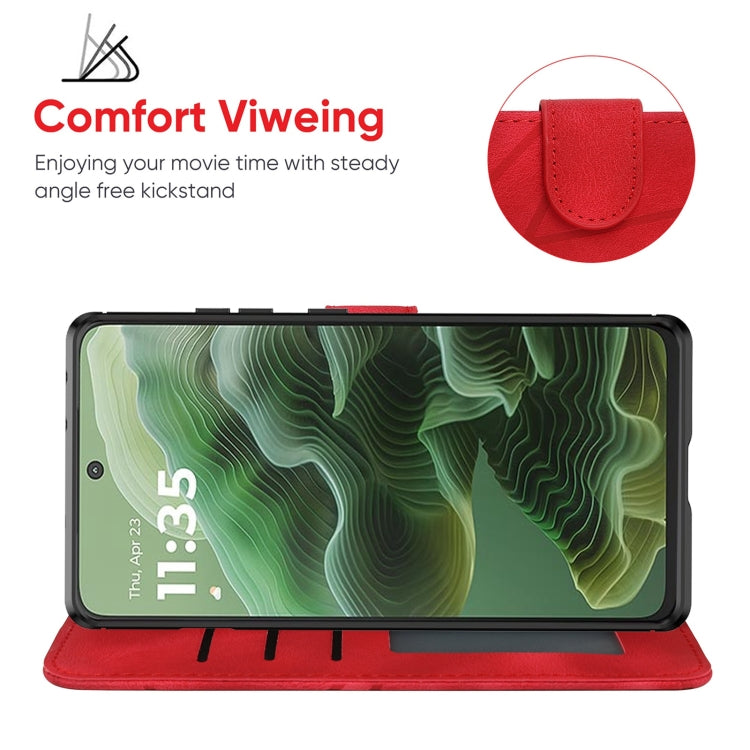 For Motorola Moto G35 Skin Feel Geometric Lines Leather Phone Case