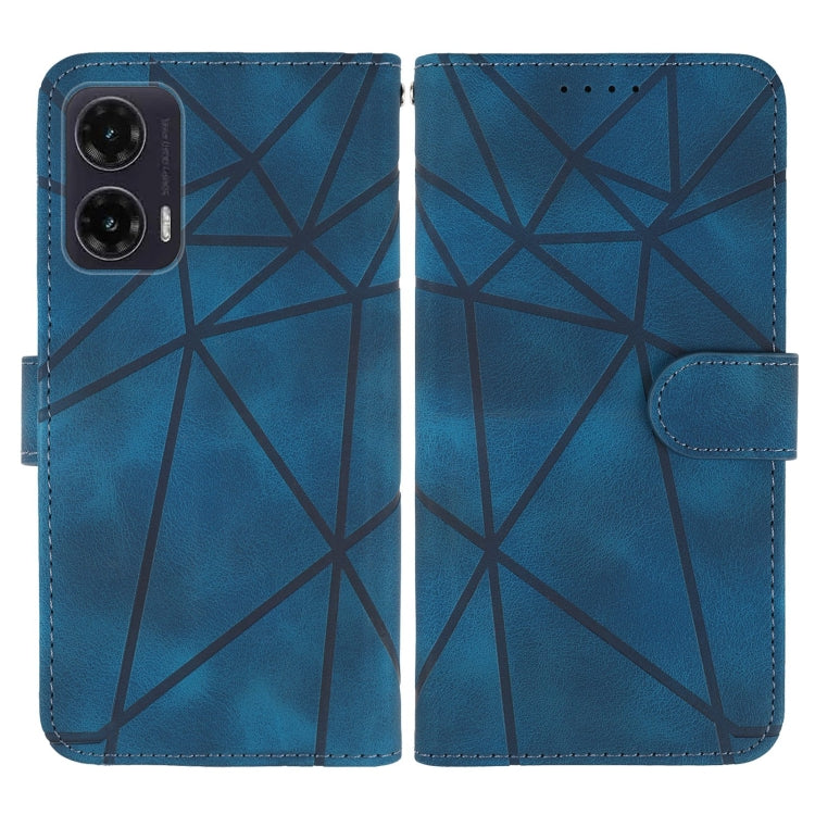 For Motorola Moto G35 Skin Feel Geometric Lines Leather Phone Case