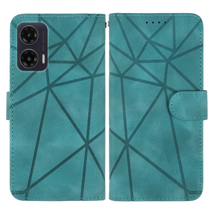 For Motorola Moto G35 Skin Feel Geometric Lines Leather Phone Case