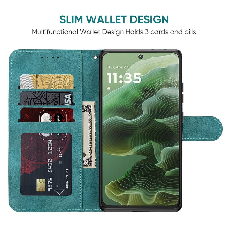 For Motorola Moto G35 Skin Feel Geometric Lines Leather Phone Case