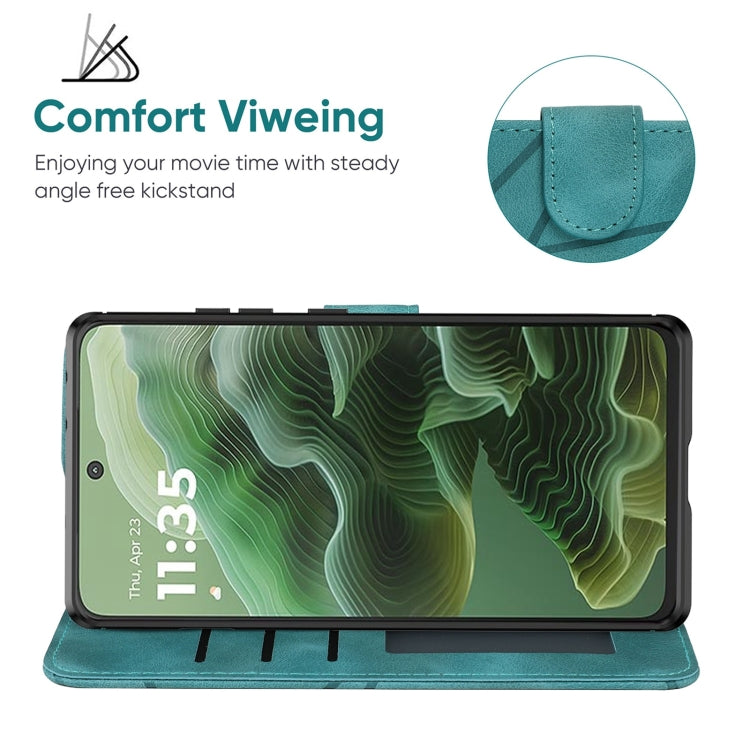 For Motorola Moto G35 Skin Feel Geometric Lines Leather Phone Case