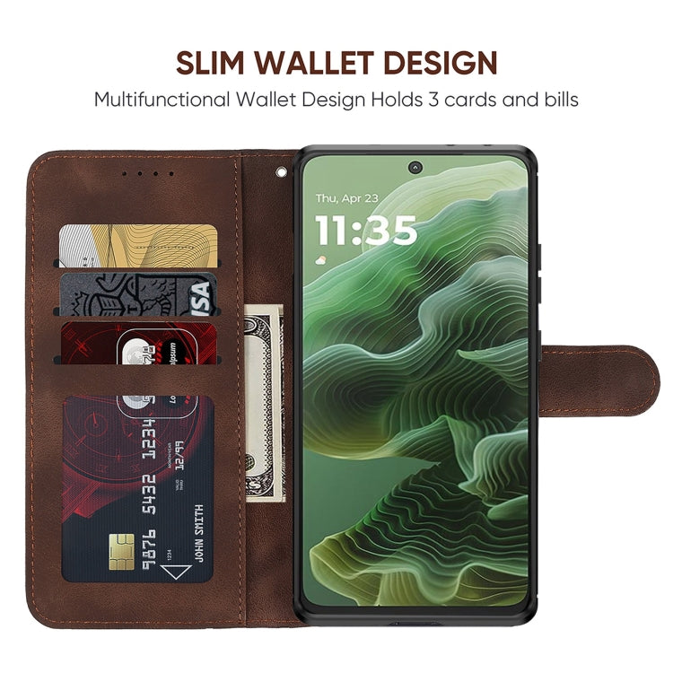 For Motorola Moto G35 Skin Feel Geometric Lines Leather Phone Case