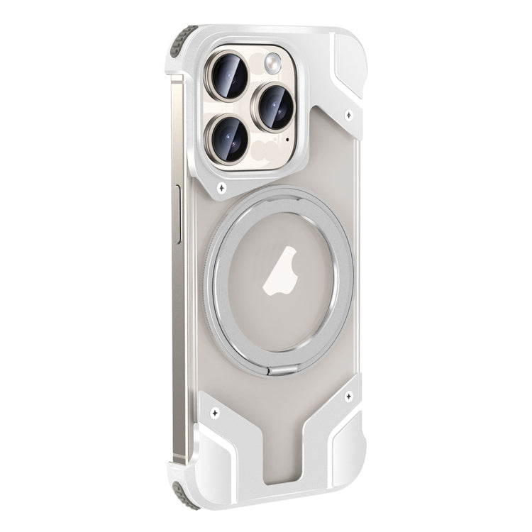 For iPhone 15 Pro Max Borderless MagSafe Rotating Holder Transparent Phone