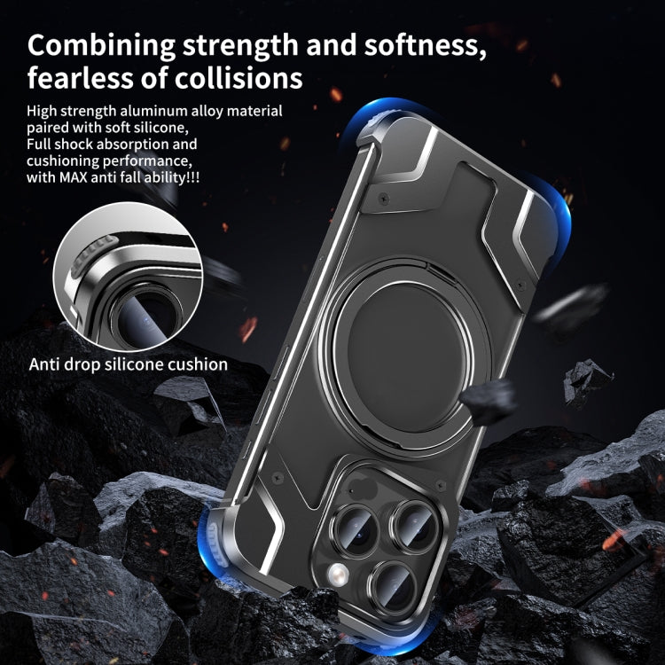 For iPhone 14 Pro Borderless MagSafe Rotating Holder Transparent Phone