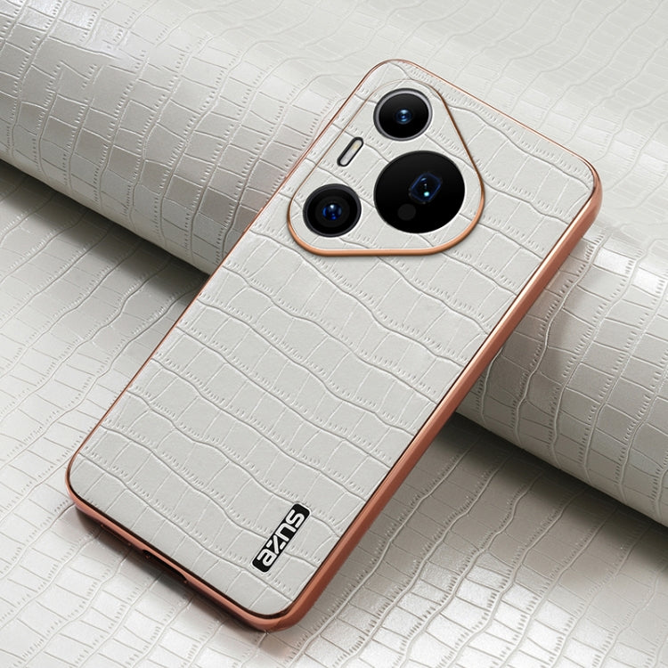 For Huawei Pura 70 Pro / 70 Pro+ AZNS Electroplated Frame Crocodile Texture Full Coverage Phone Case