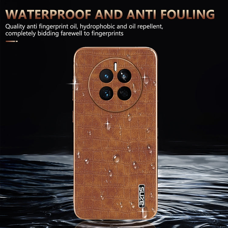 For Huawei Mate 50 / 50E AZNS Electroplated Frame Crocodile Texture Full Coverage Phone Case
