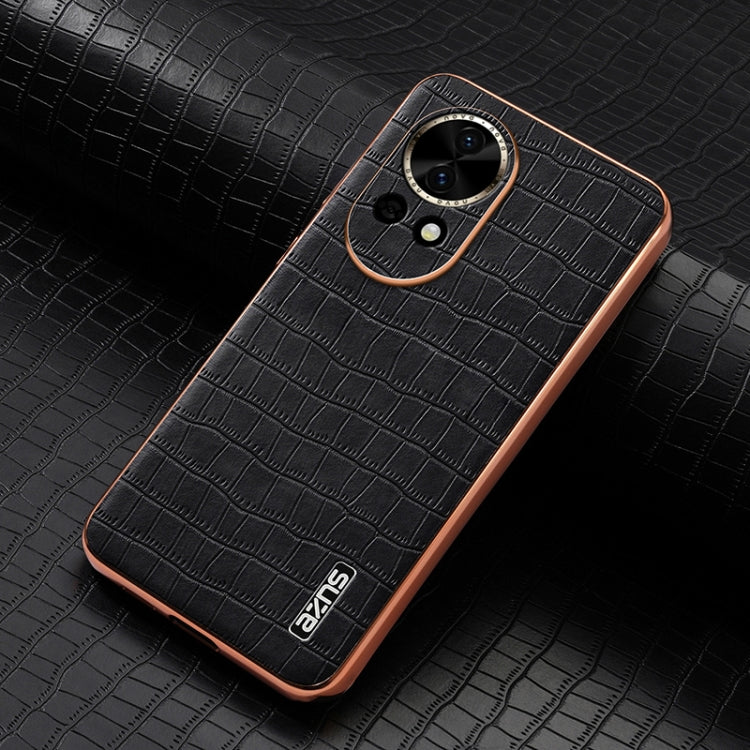 For Huawei nova 13 / nova 12 AZNS Electroplated Frame Crocodile Texture Full Coverage Phone Case