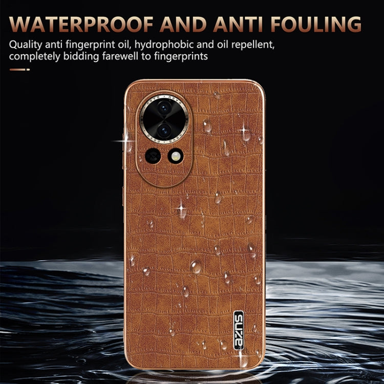 For Huawei nova 13 / nova 12 AZNS Electroplated Frame Crocodile Texture Full Coverage Phone Case